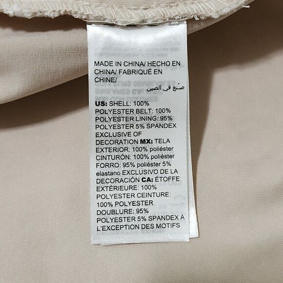 WHBM $200 Womens Guipure Lace Chemise Dress Size 6 Ecru Lined Tie-Belt Holiday - Picture 7 of 10